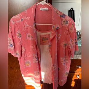 Pink and White shirt. Undershirt attached. Women’s Size 14.